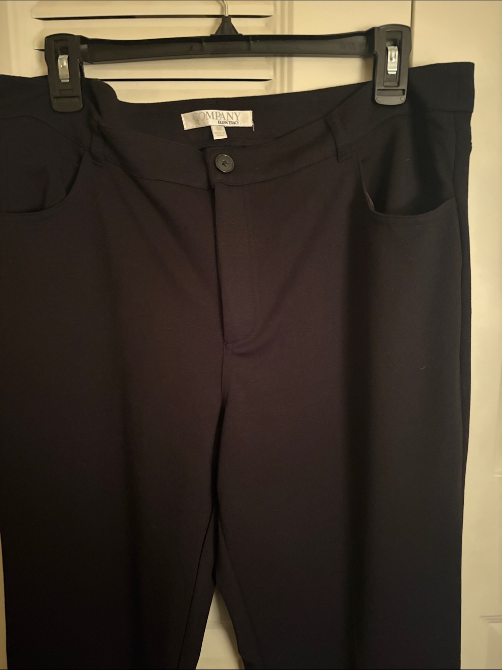 Ellen Tracy Black Straight-Leg Pull-On Dress Pants